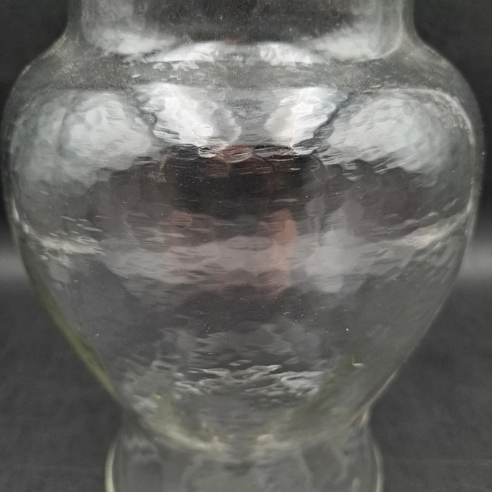 Clear Hammered Glass Apothecary Jar with Lid Airtight Ginger Jar Canister